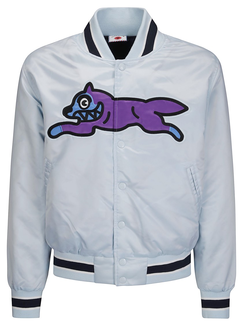 Icecream Running Dog Satin Bomber Jacket In Gray