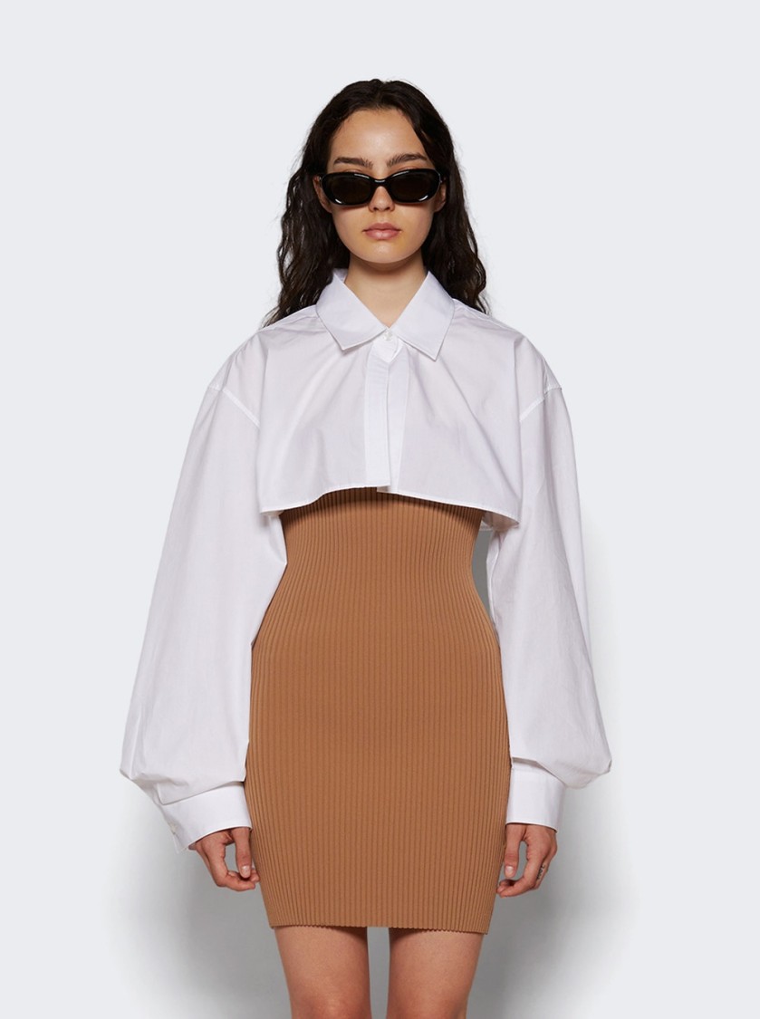 Alexander Wang Pre-styled Cropped Cami And Button Up Dress In White
