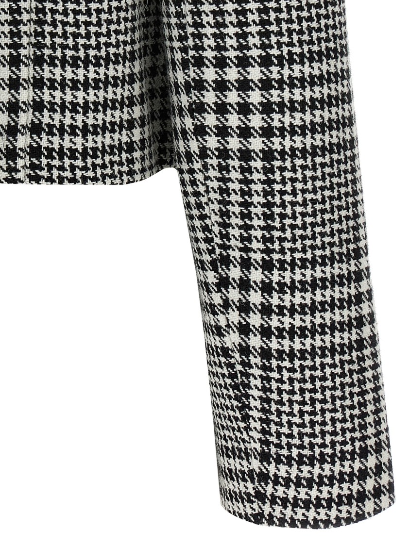 Self-portrait Houndstooth Crystal Trim Blazer