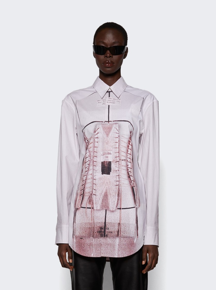 Jean Paul Gaultier Illusion Collared Graphic Print Shirt