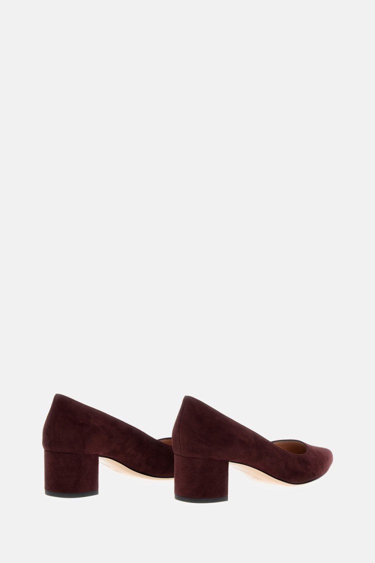Gianvito Rossi Brown Suede Pumps With Block Heel In Black