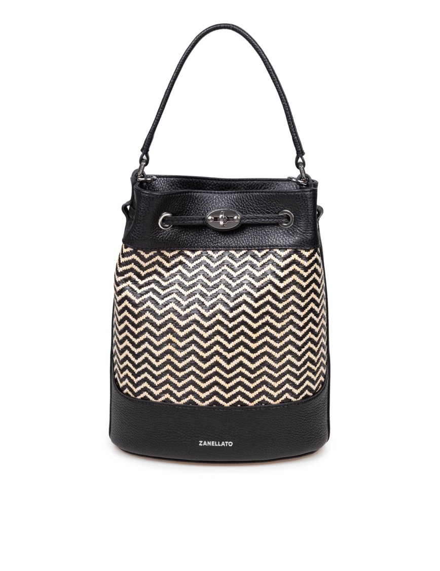 Zanellato Monda' Wicker S Bucket Bag Color Black