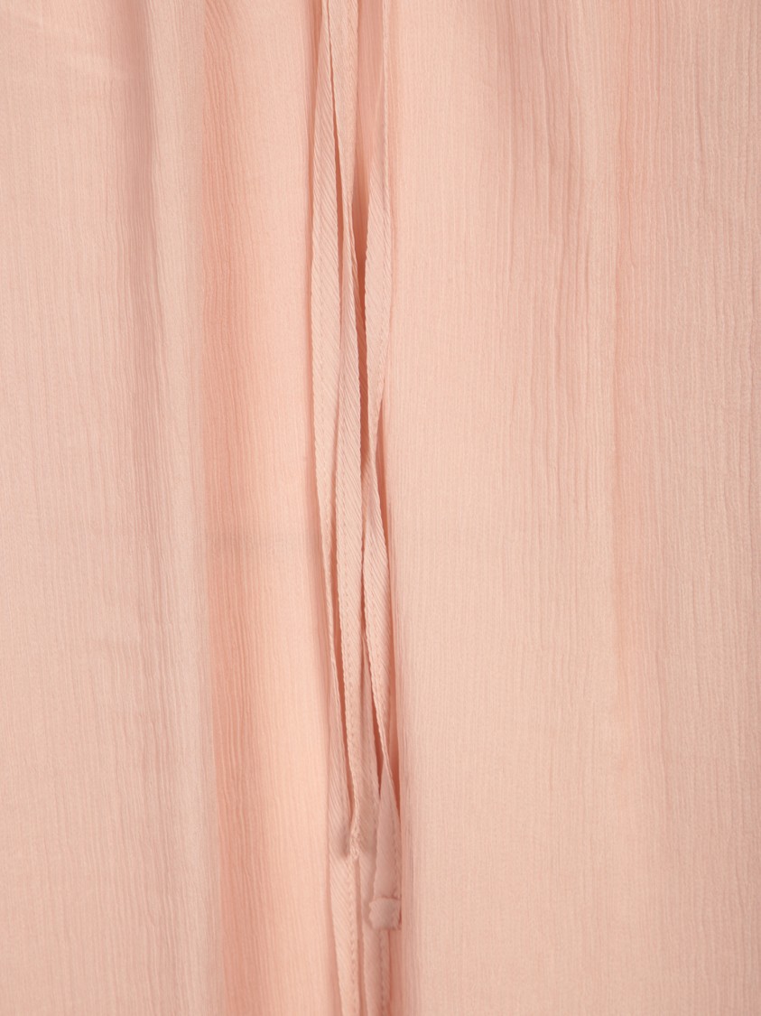 Shop Amen Blush Pink Silk Chiffon Blouse With Ruffles