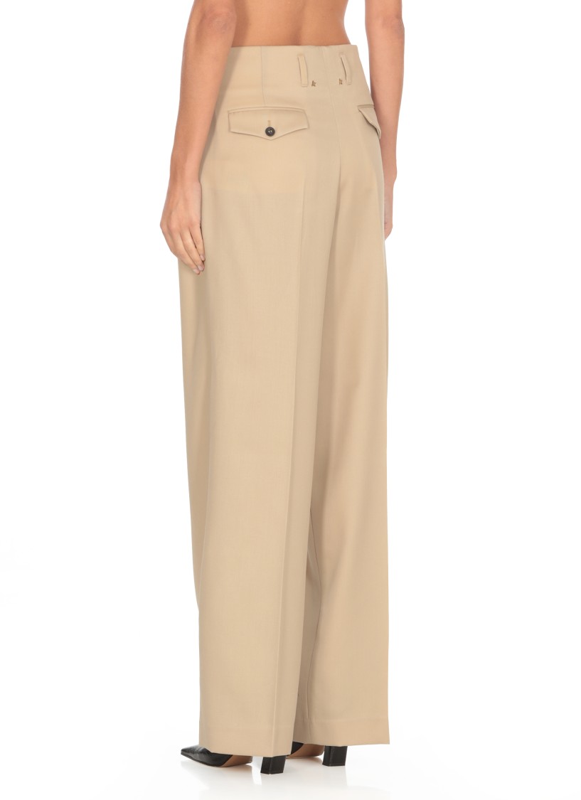 Golden Goose Deluxe Brand Beige Beige Virgin Wool Pants In Neutrals