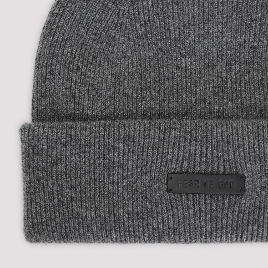 Fear Of God Logo Cashmere Beanie In Grey