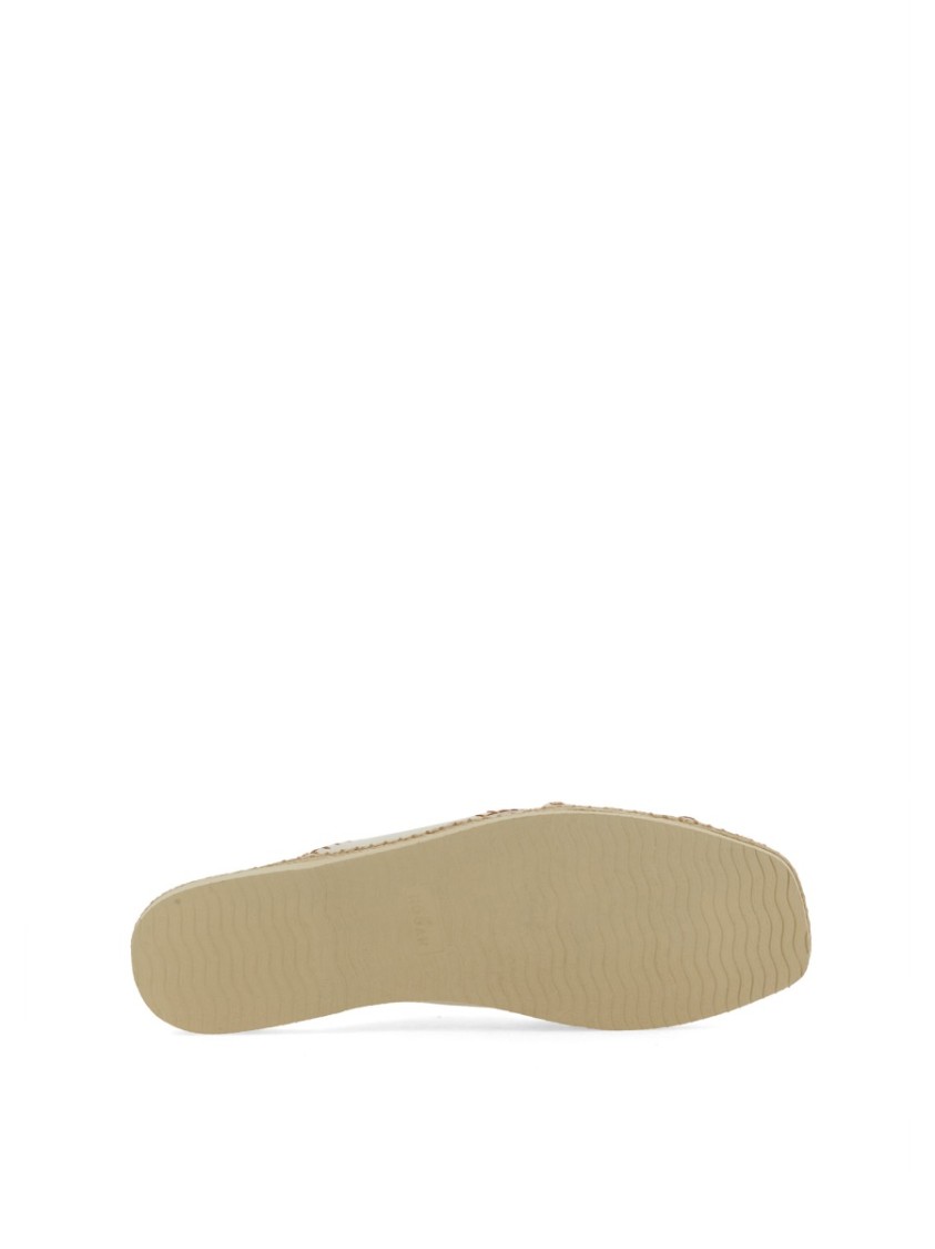 Hogan Crossover-strap Leather Sandals In Neutrals