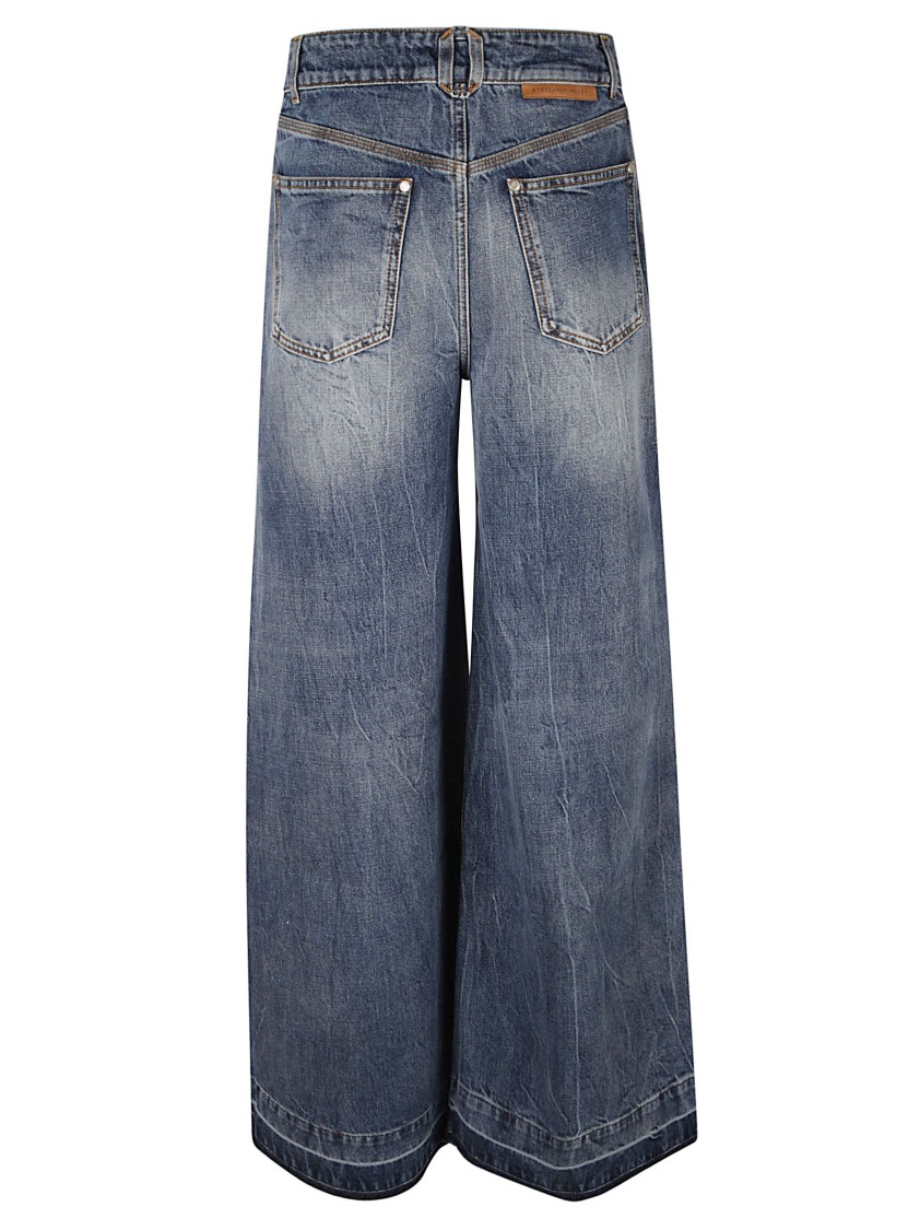 Stella Mccartney High-waisted Wide-leg Jeans With Vintage Essence In Blue