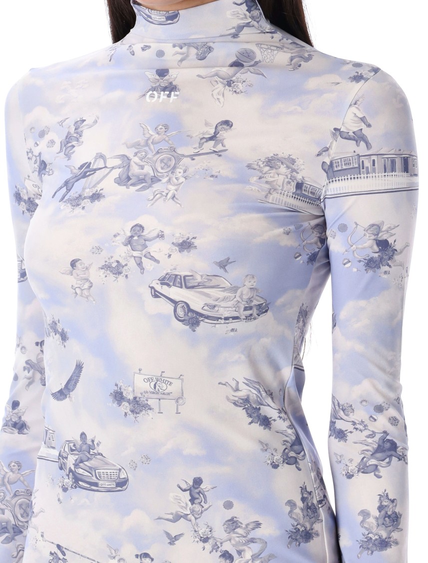 Off-white Fresco Short Dress In Blue