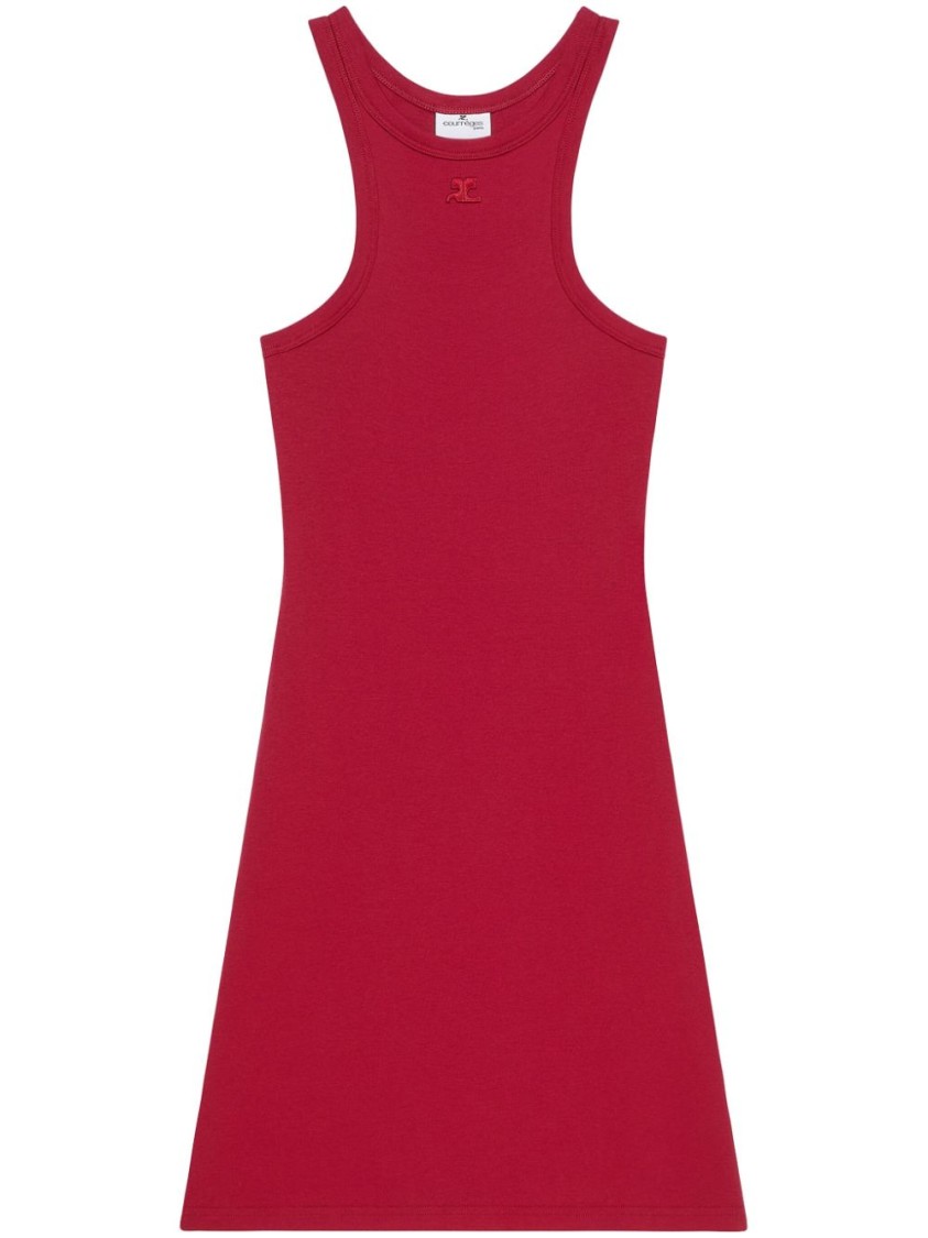 Courrèges Flared Racerback Sleeveless Dress In Red