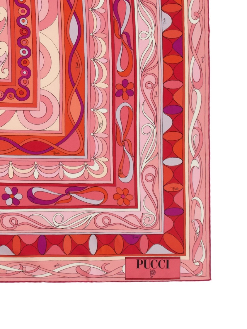 Shop Pucci Geometric Pattern Silk Scarf
