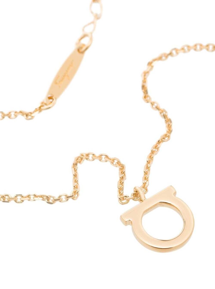 Shop Ferragamo Salvatore Gold-colored Brass Necklace
