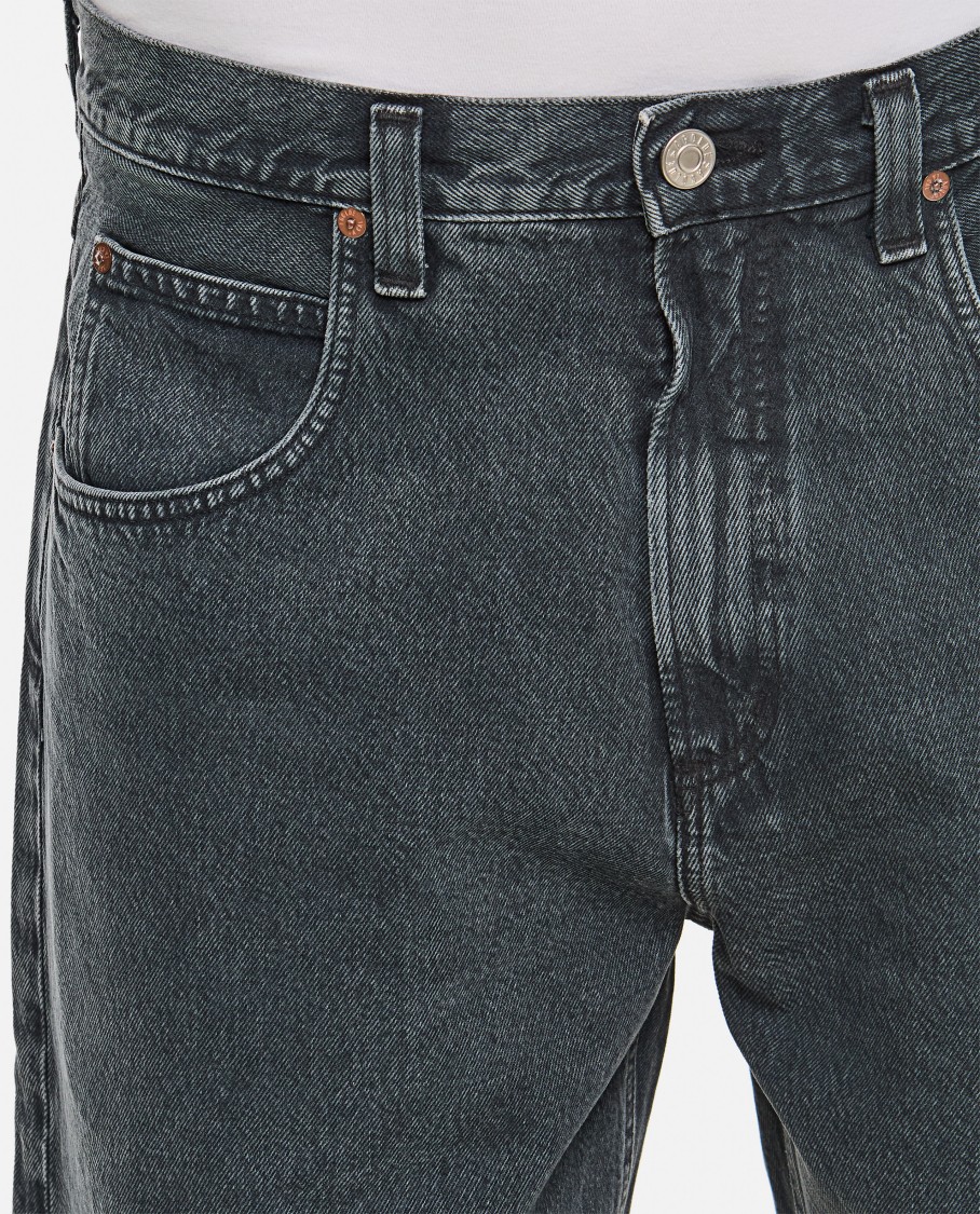 Agolde Faded Relaxed Wide-leg Fusion Jeans In Black