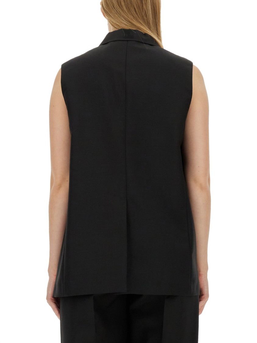Fendi Black Tailored Vest With Sharp Lapel