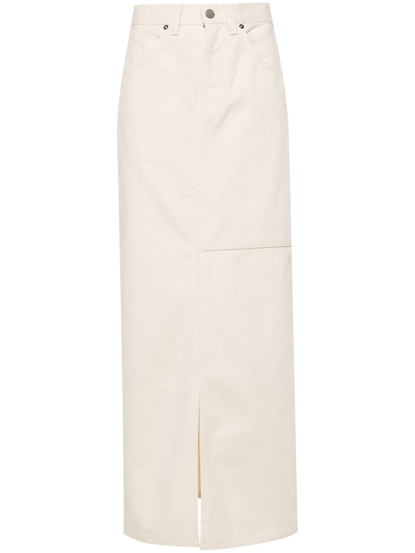 Axel Arigato Beige Maxi Skirt With Front Slit In White