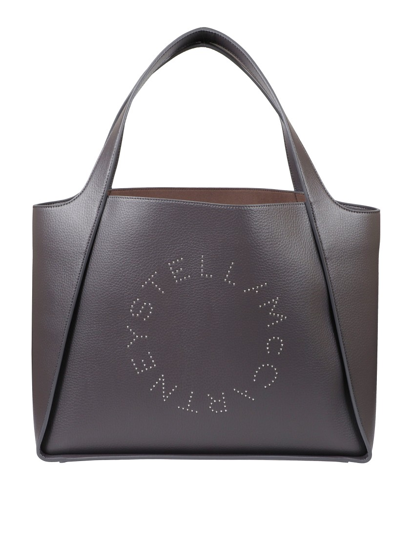 Stella Mccartney Structured Grey Tote Bag In Gray