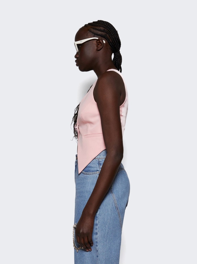 Shop Area Crystal Gemstone Cluster Gilet Pastel Pink