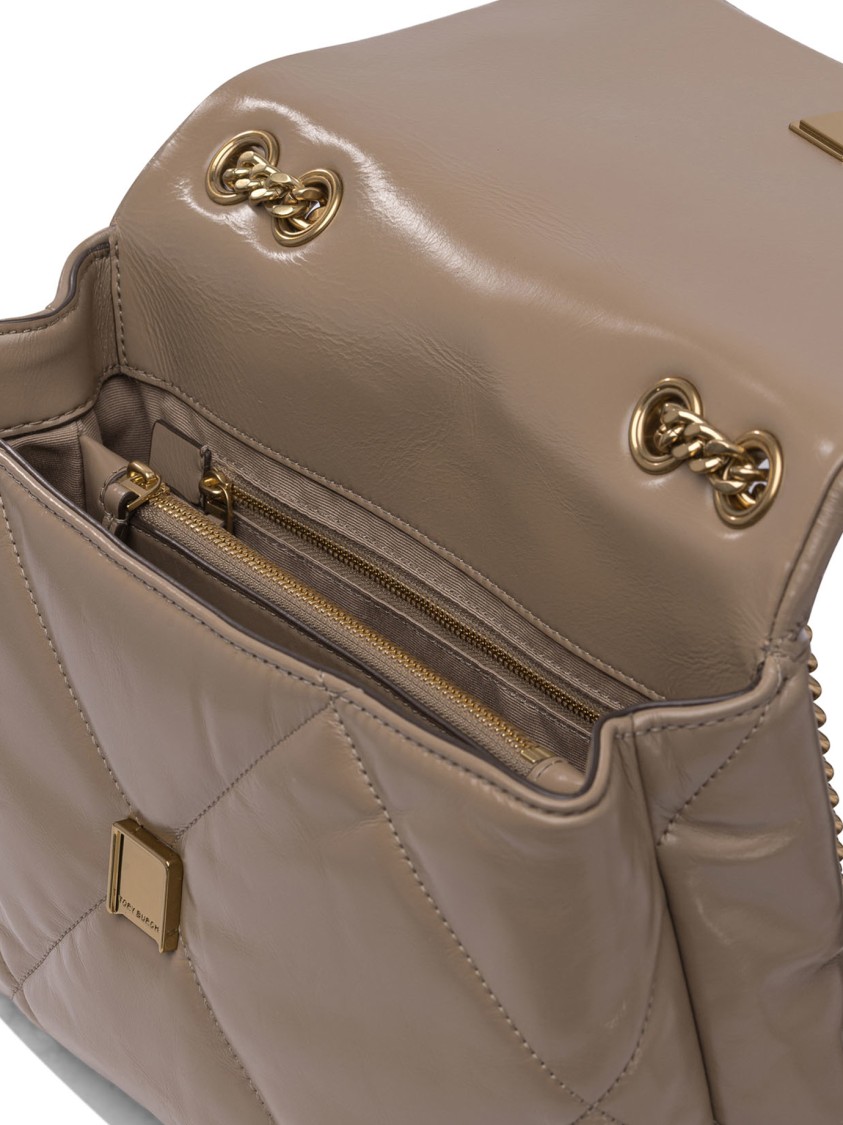Tory Burch Convertible Diamond Quilted Shoulder Bag In Brown