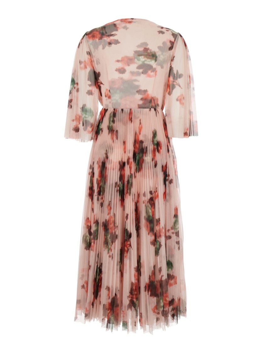 Shop Philosophy Di Lorenzo Serafini Printed Tulle Dress In Multicolor