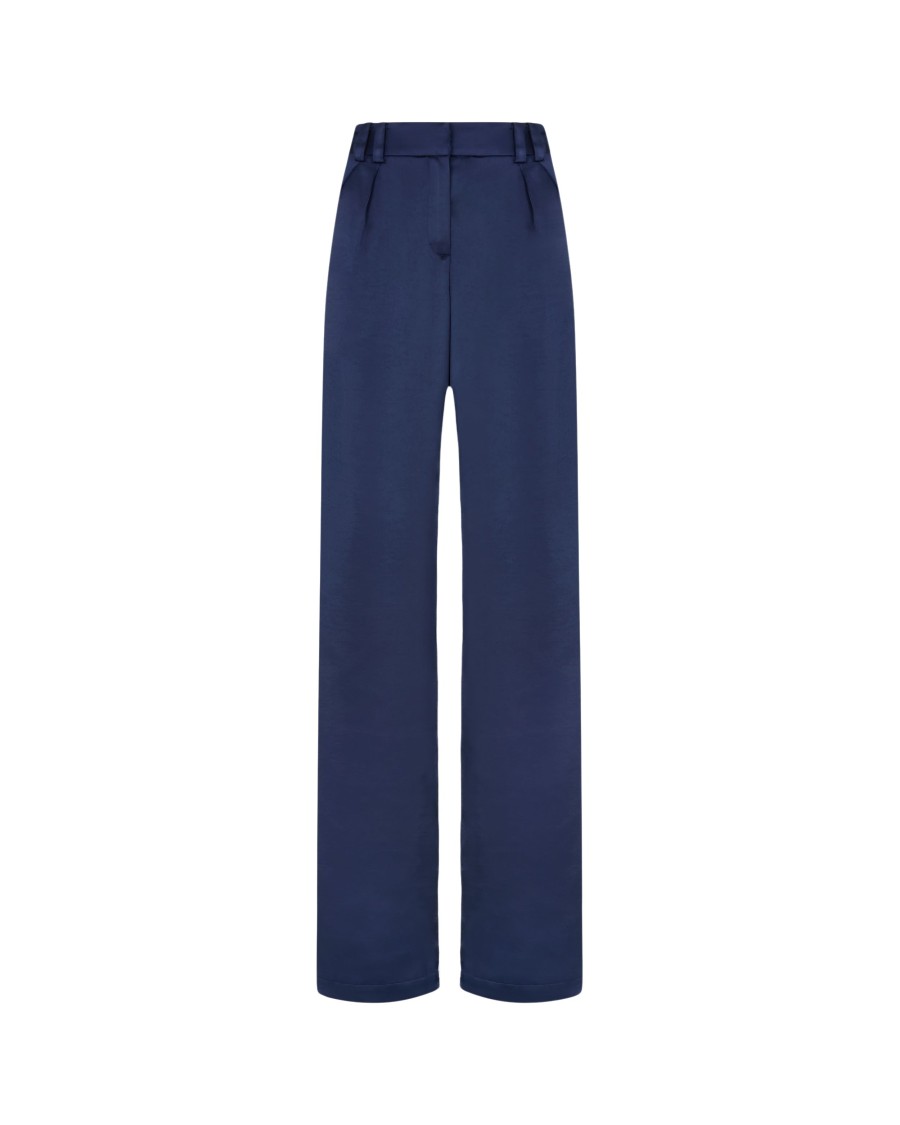 Serena Bute Satin Boyfriend Trouser '25 - Dark Navy In Blue
