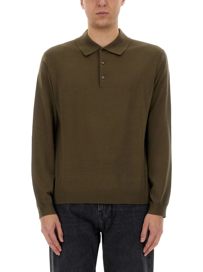 Sunflower Relaxed Fit Merino Wool Polo Shirt In Brown