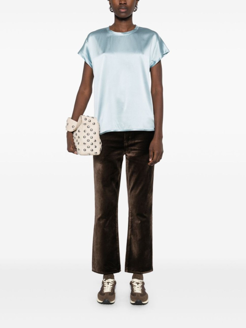 Pinko Farida Blouse Satin Silk Clothing In Blue