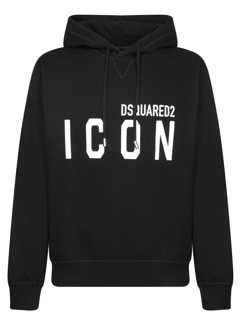 Shop Dsquared2 Icon Logo Black Sweatshirt With Classic Hood