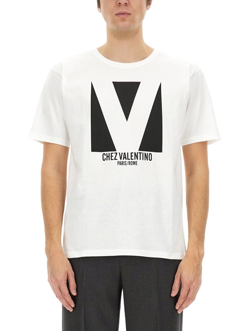 Shop Valentino Cotton T-shirt With Print