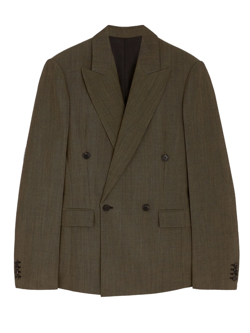 PHOEBE PHILO PHOEBE PHILO TAILORED TOBACCO WOOL DOUBLE BREASTED BLAZER