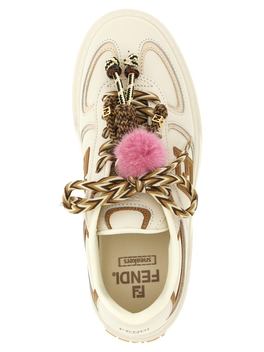 Fendi Match Platform Sole Sneakers Charms In Neutral