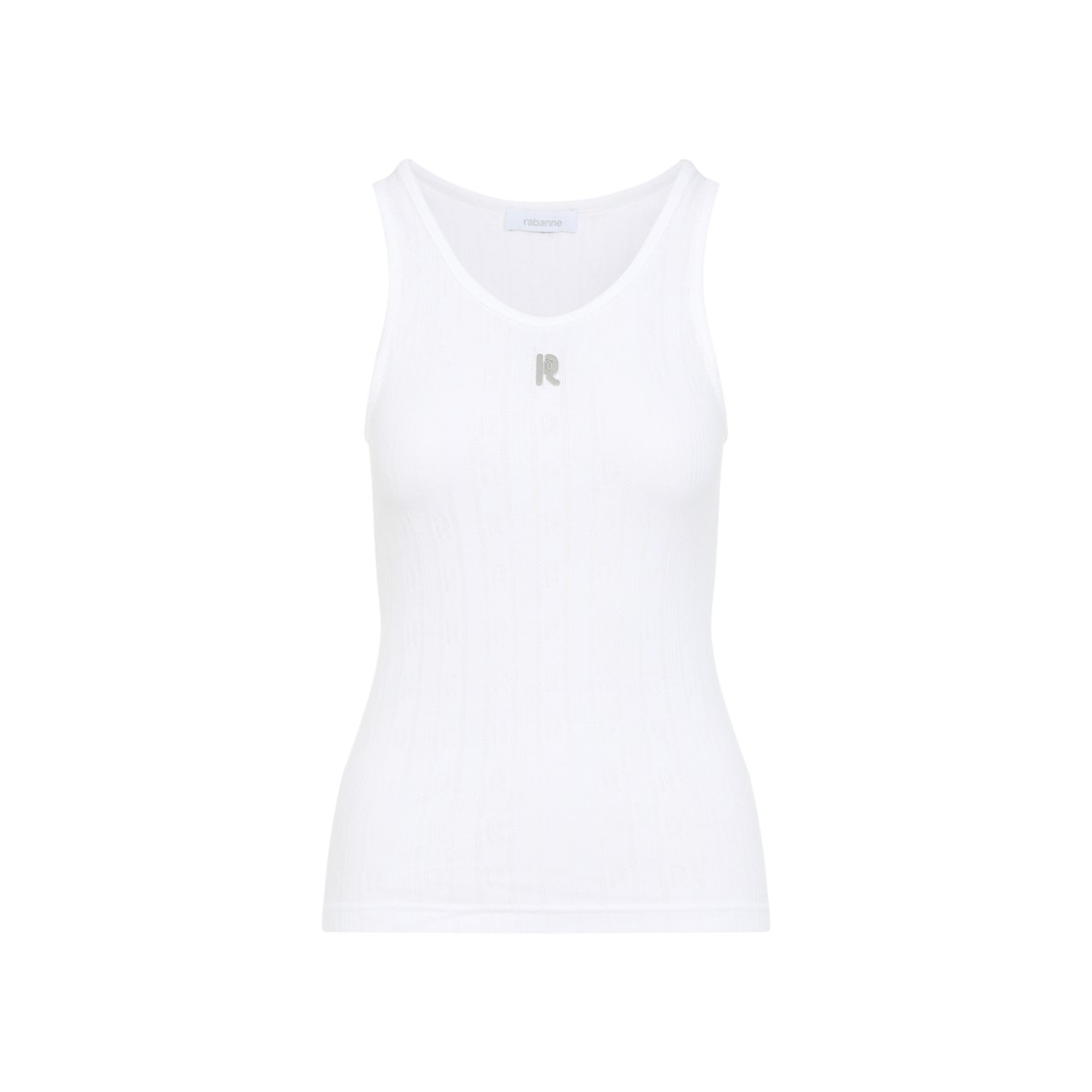 Shop Rabanne White Cotton Tank Top