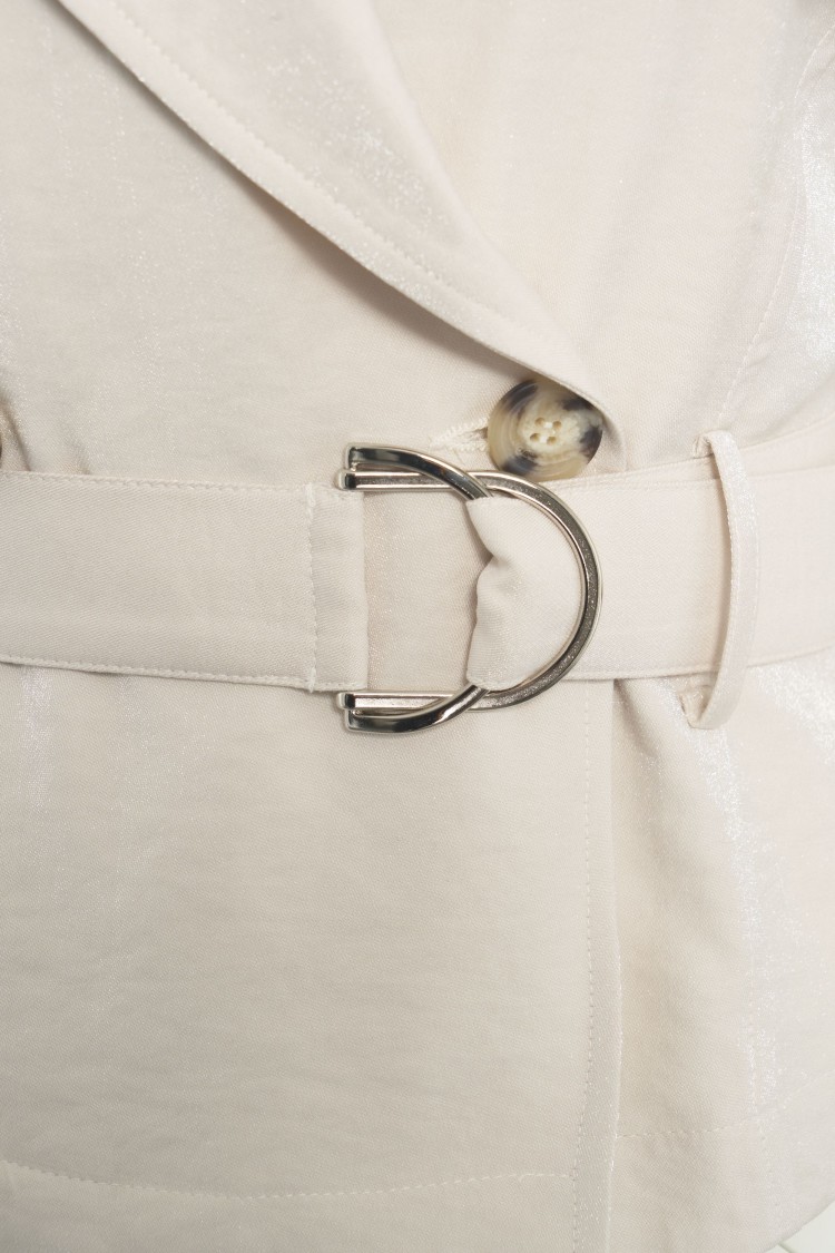 Liu •jo Liu Jo Sleeveless Beige Trench Vest With Notched Lapels