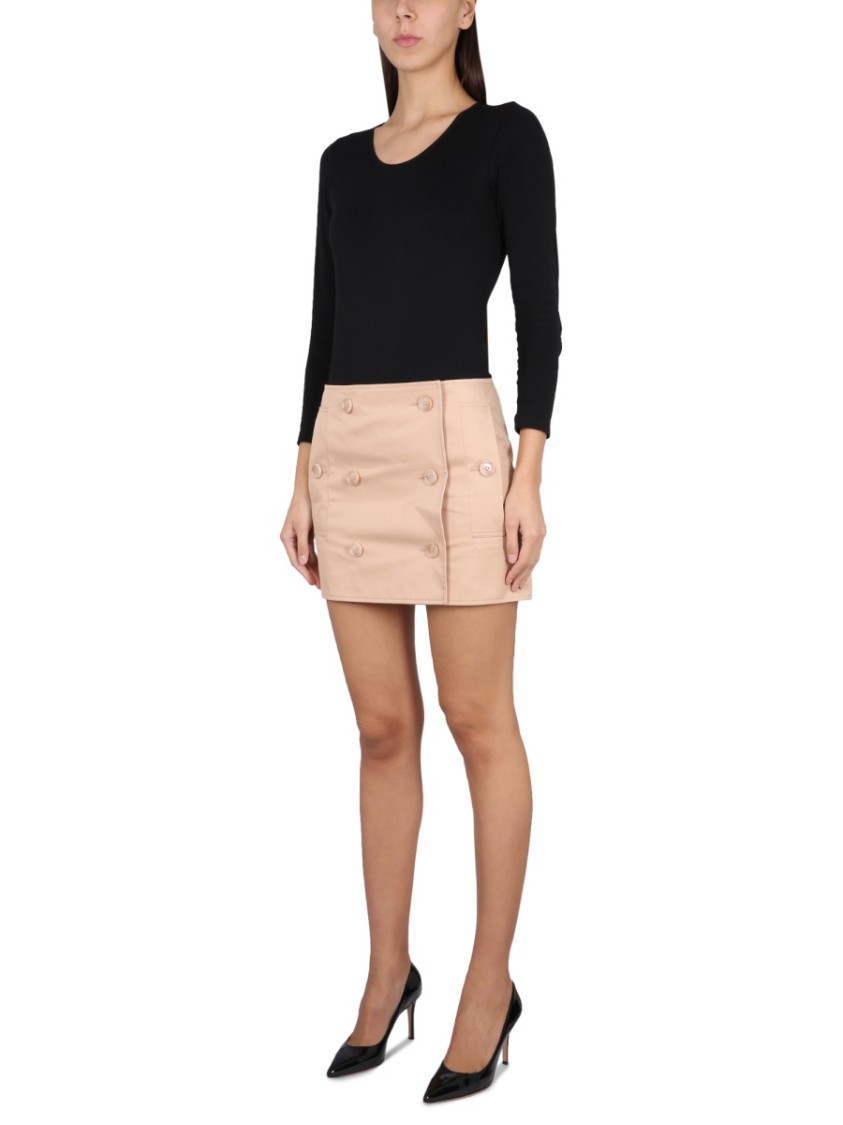 Shop Burberry Mini Trench Skirt In Neutrals