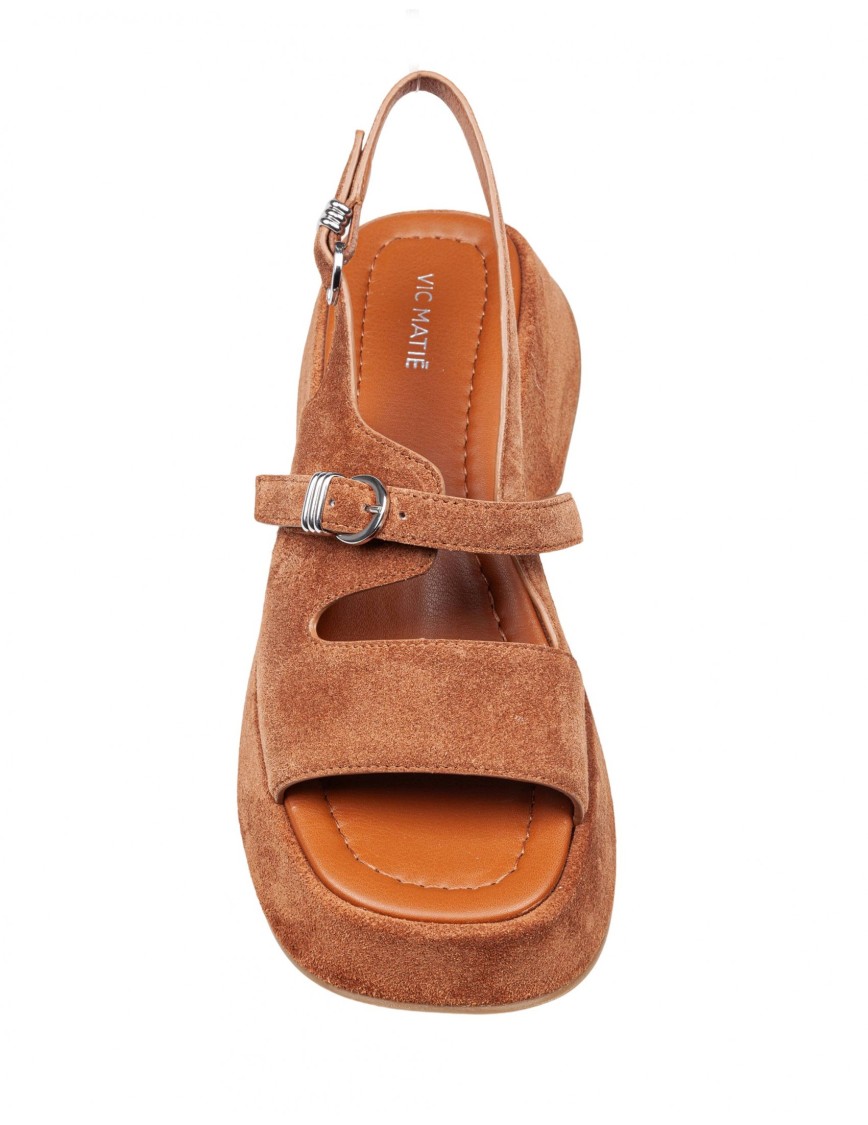Vic Matie Round-headed Sandals With Platform Soles In Brown