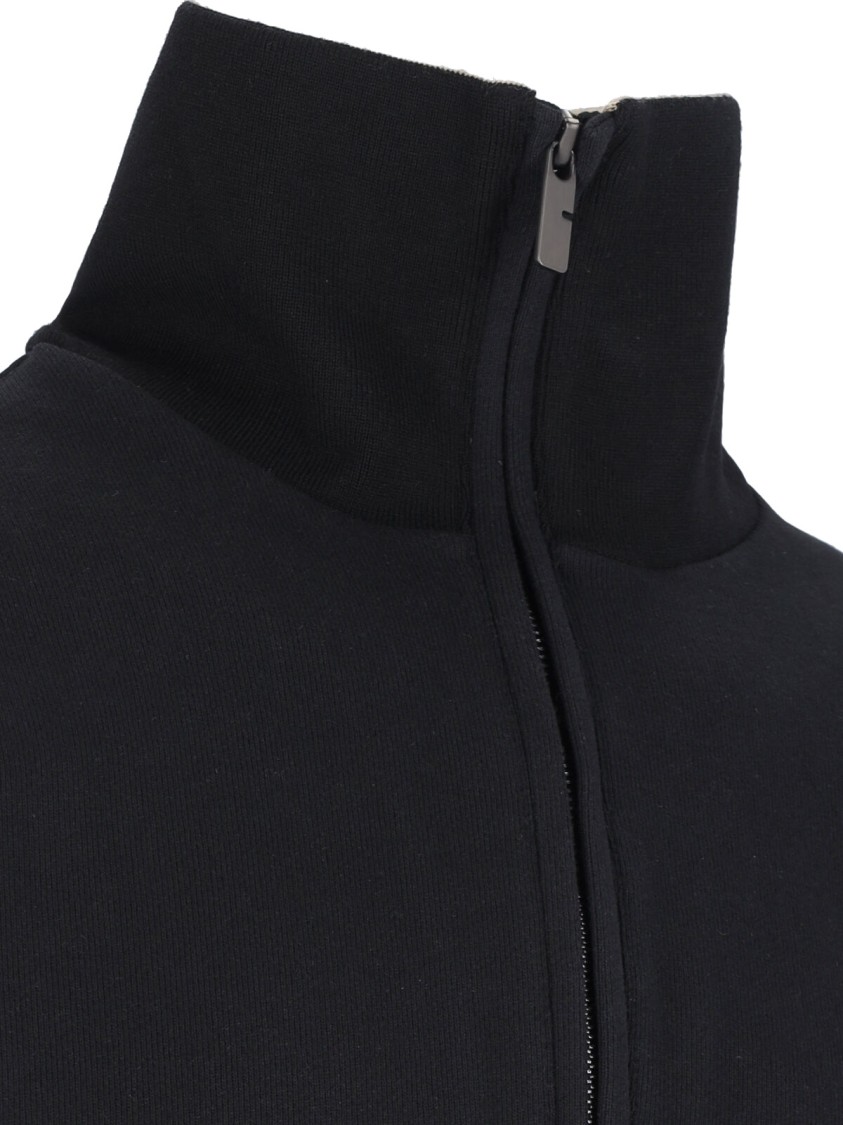 Burberry Mens Logo-embroidered Funnel-neck Cotton Sweatshirt Black Xl In Black