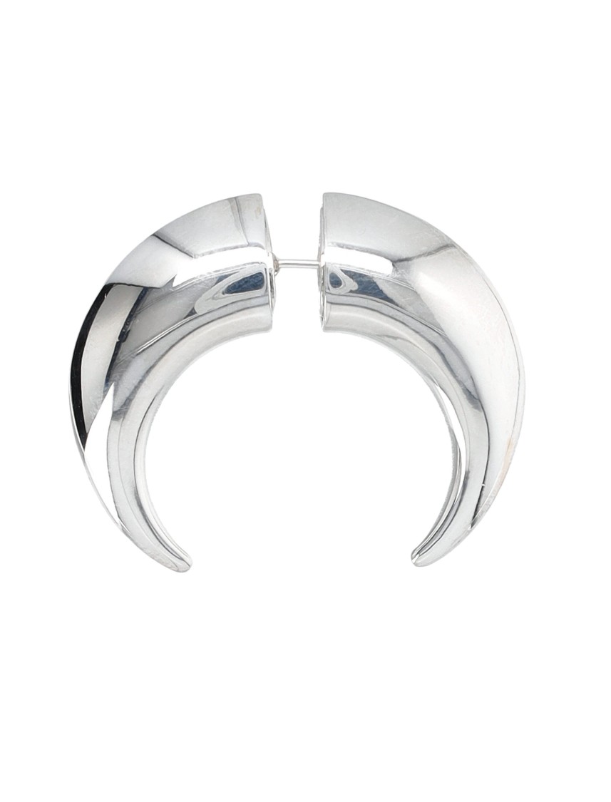 Marine Serre Silver Single Moon Stud Earring In Silver