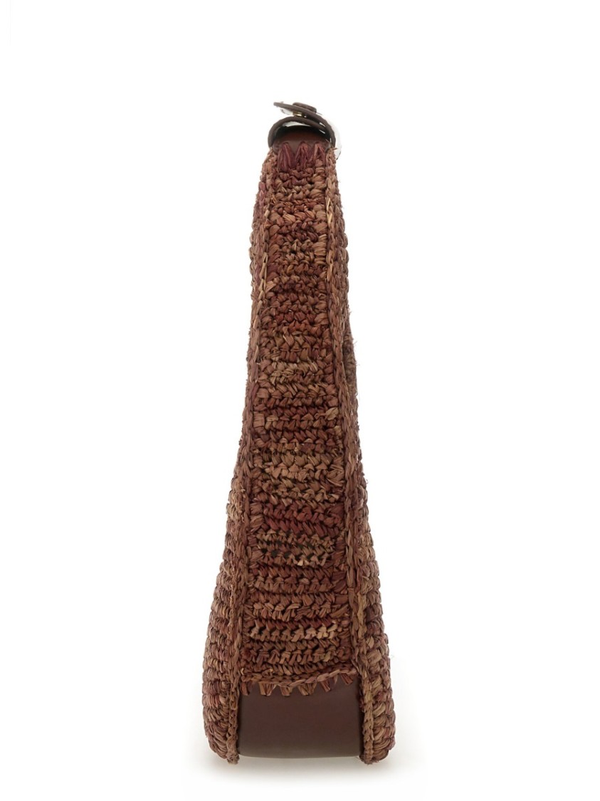 STAUD STAUD RAFFIA "MOON" BAG