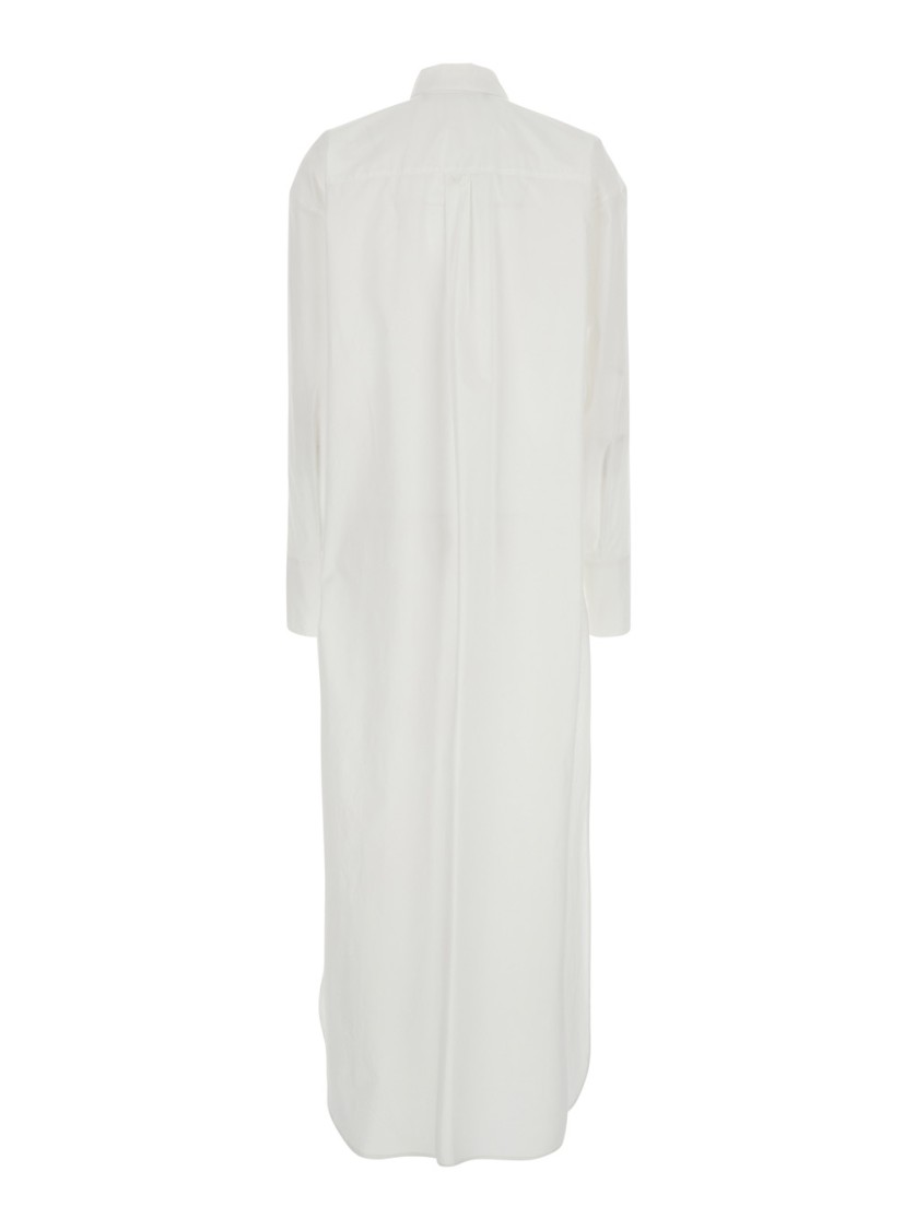 Shop Federica Tosi Whie Open Chemises Para' Canvas Shirt Dress In White