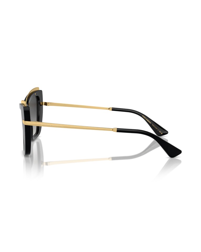 Dolce & Gabbana Cat Eye Sunglasses With Grey Gradient Lenses In Black