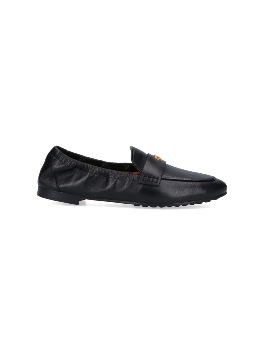 Tory Burch Black Leather Ballet Loafers In Black