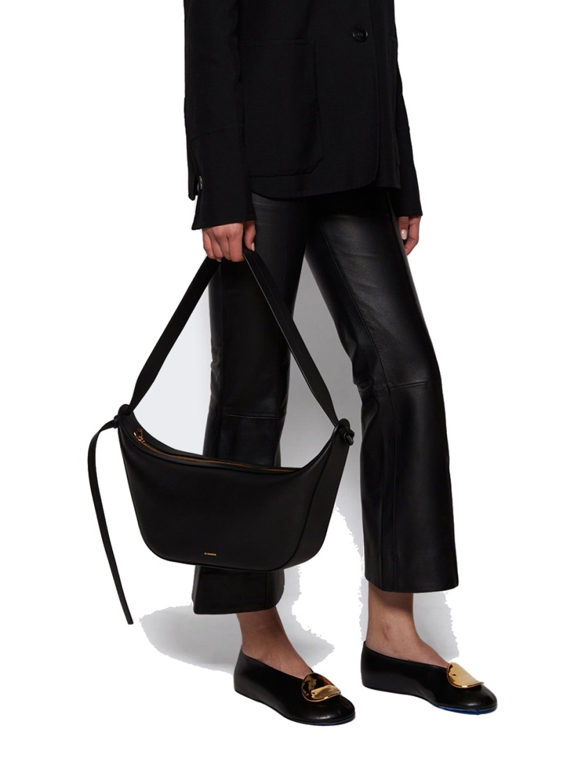 Shop Jil Sander Ballerina Flats Black