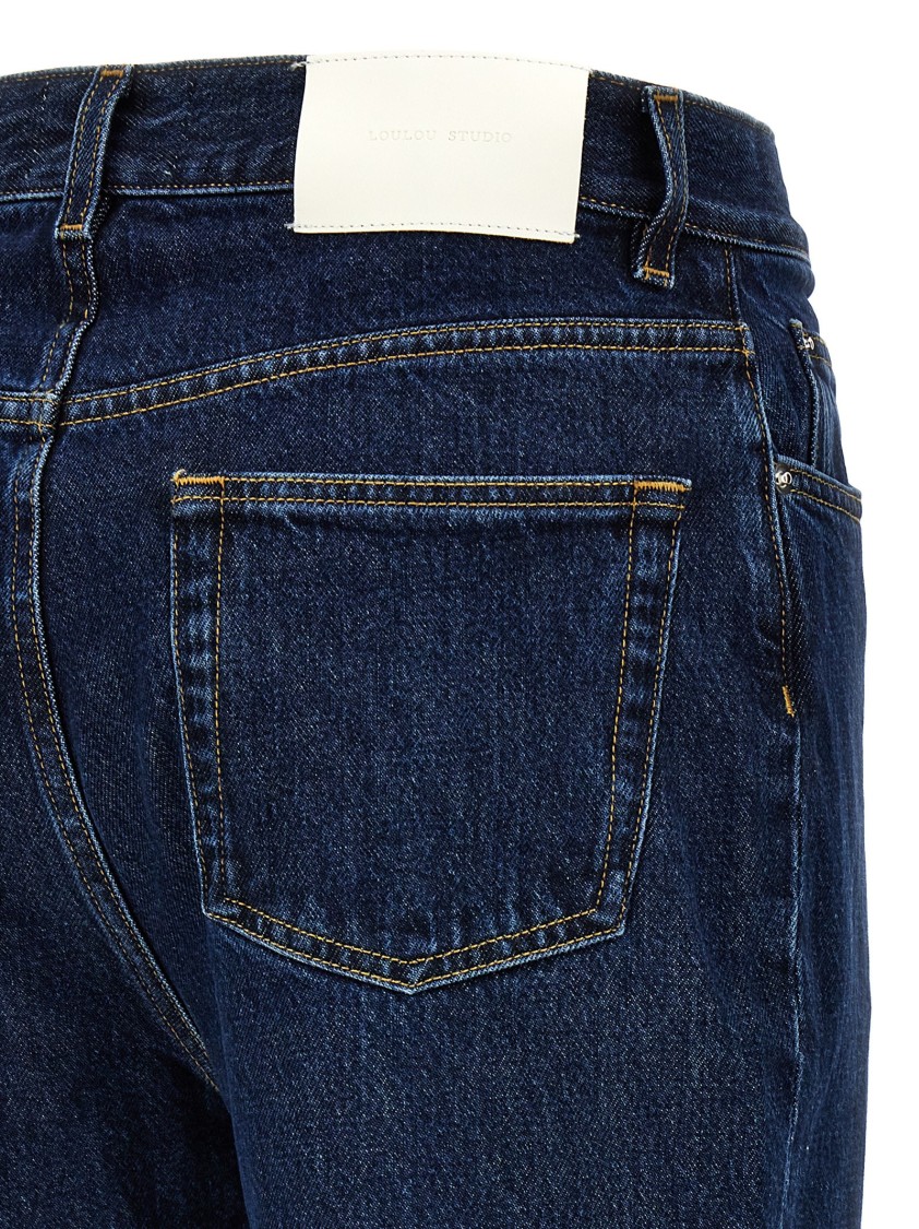 Loulou Studio Classic Wular Denim Jeans In Blue