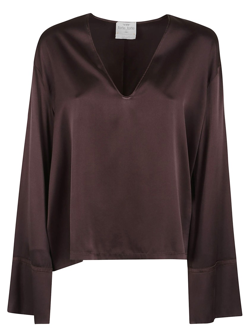 FORTE FORTE FORTE FORTE DEEP V-NECK SILK TOP