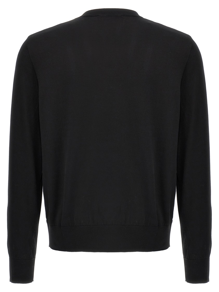 Dsquared2 Classic Black Crew-neck Sweater With Ribbed Cuffs In Black