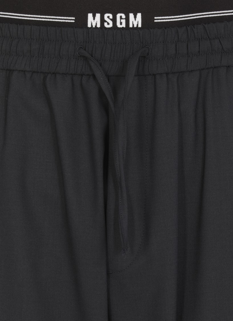 Msgm Wool Pants In Blue