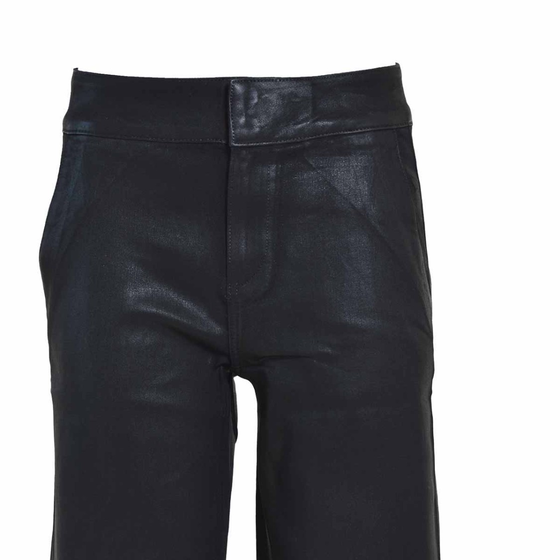 Shop Paige Jeans Culotte Nellie Spread Black Luxe Coating
