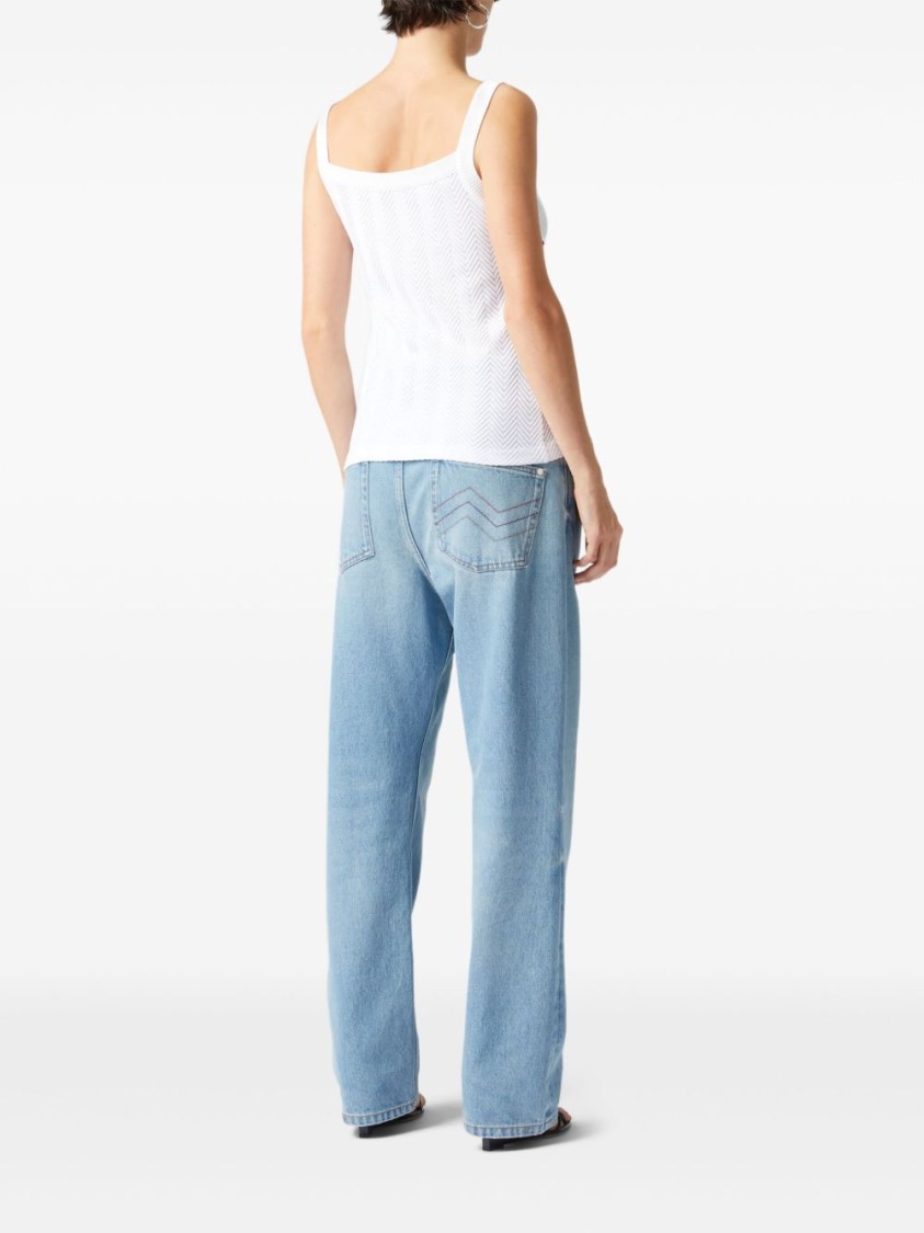 Missoni Raschel Knit Top With Tone-on-tone Zigzag Pattern