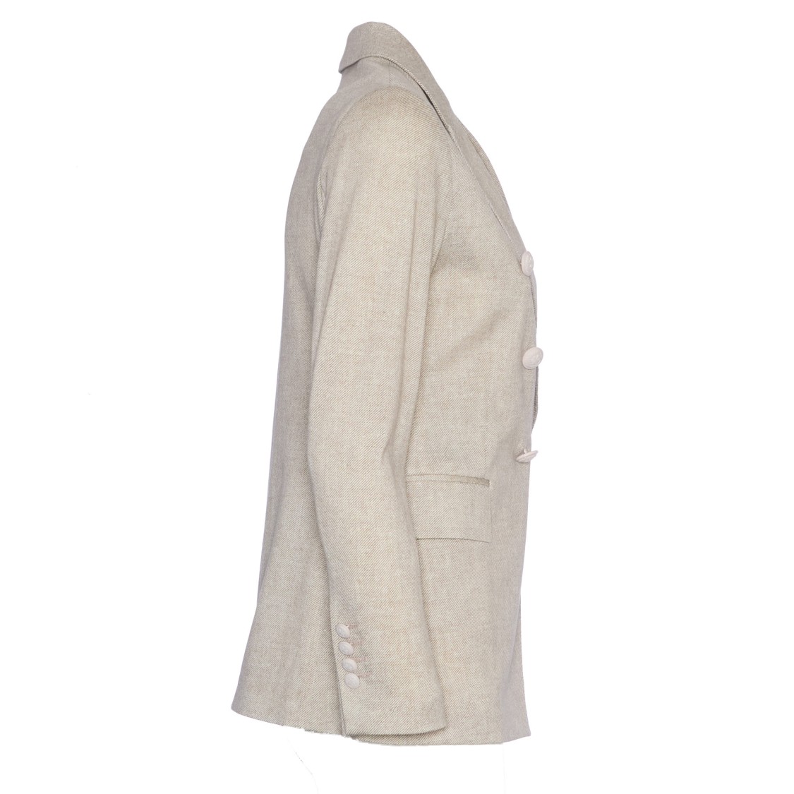 Circolo 1901 Stone Double-breasted Blazer With Sailor-style Buttons