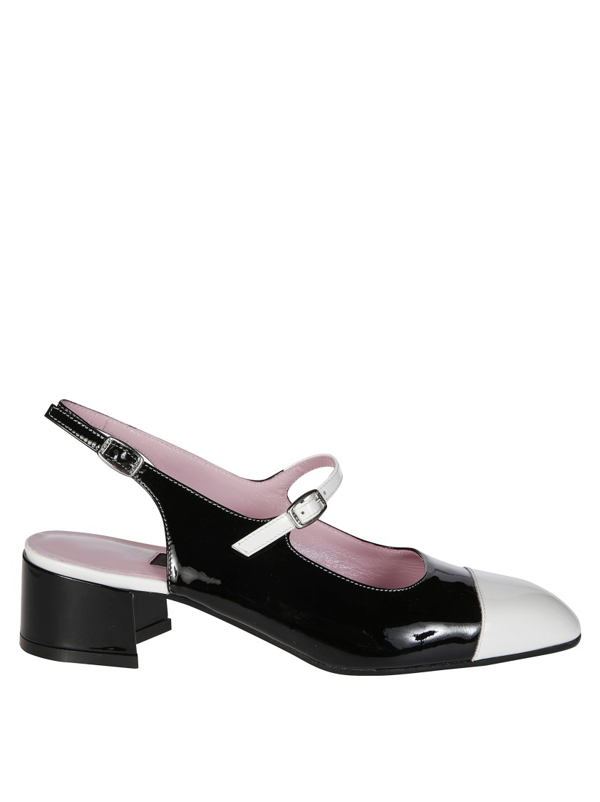 パンプス Carel Slingback 01 Shoe With Wide Heel Carel Slingback Strap Block Heel Closed Toe In Black | ModeSens