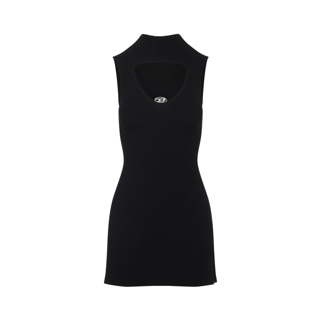 Diesel Womens 9xx M-olini Short Sleeveless Wool Knitted Mini Dress In Black