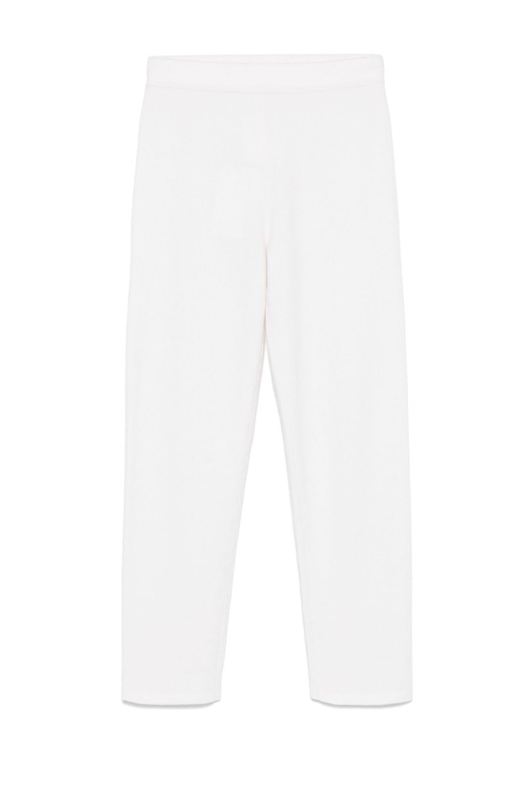 Max Mara Cropped White Pants With Tailored Silhouette In White